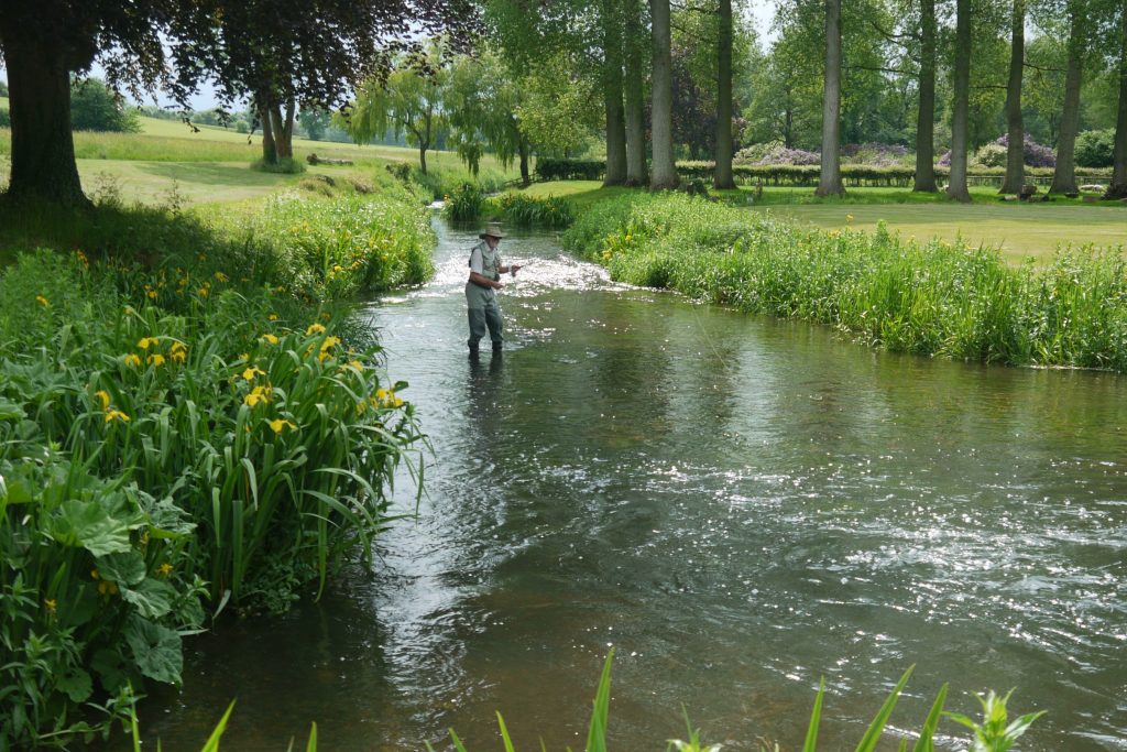 Wading at the head of the Bintry beat