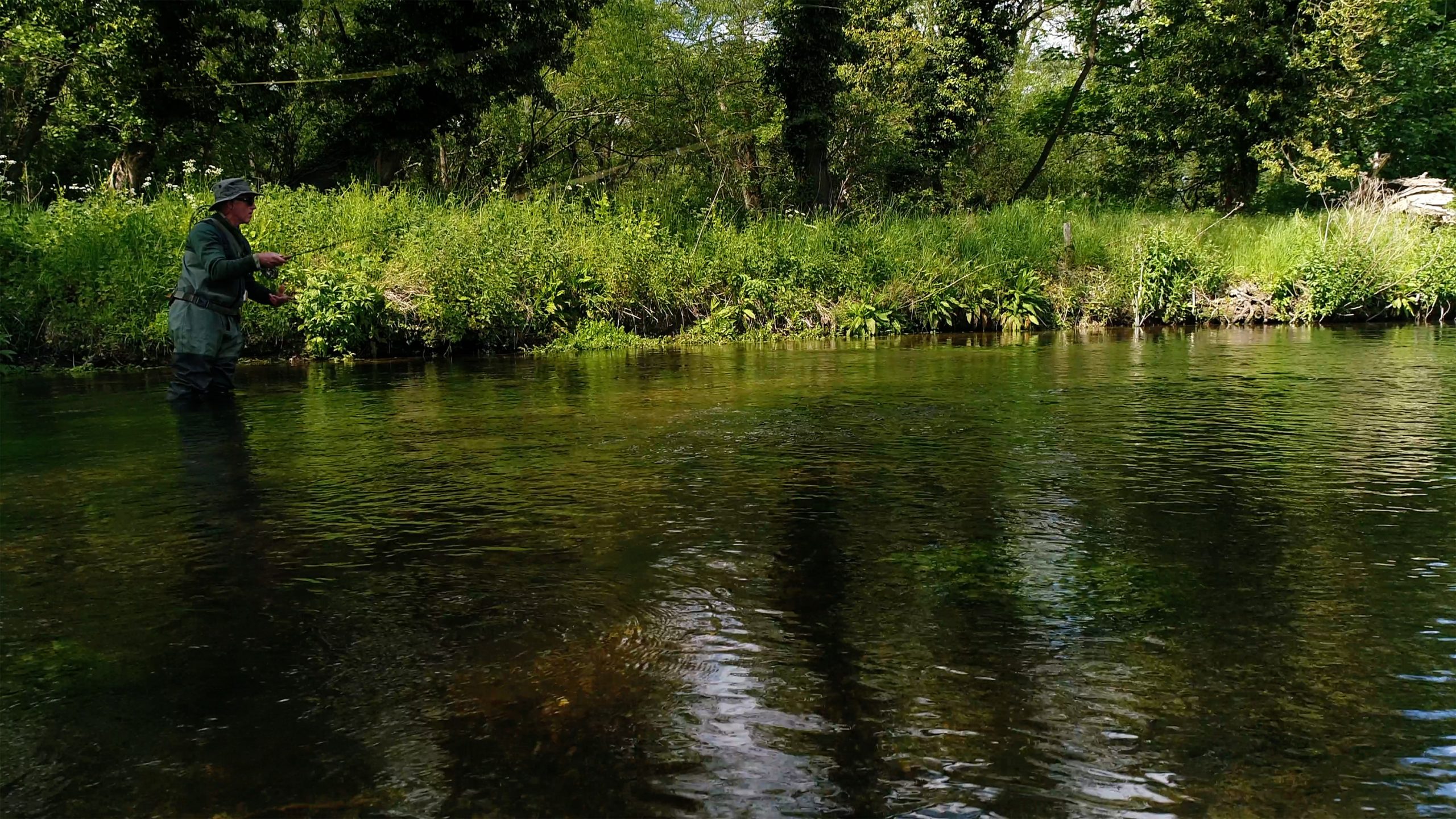 Classic dry fly fishing on a chalk stream